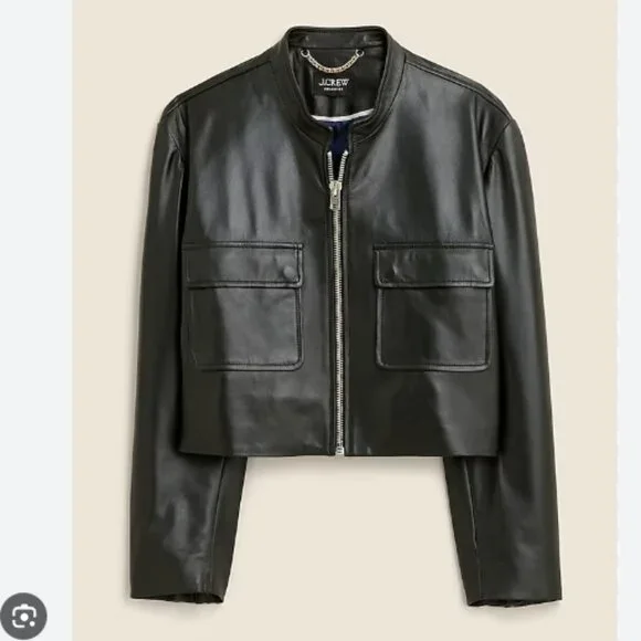 J .Crew Collection Leather Shirt-Jacket